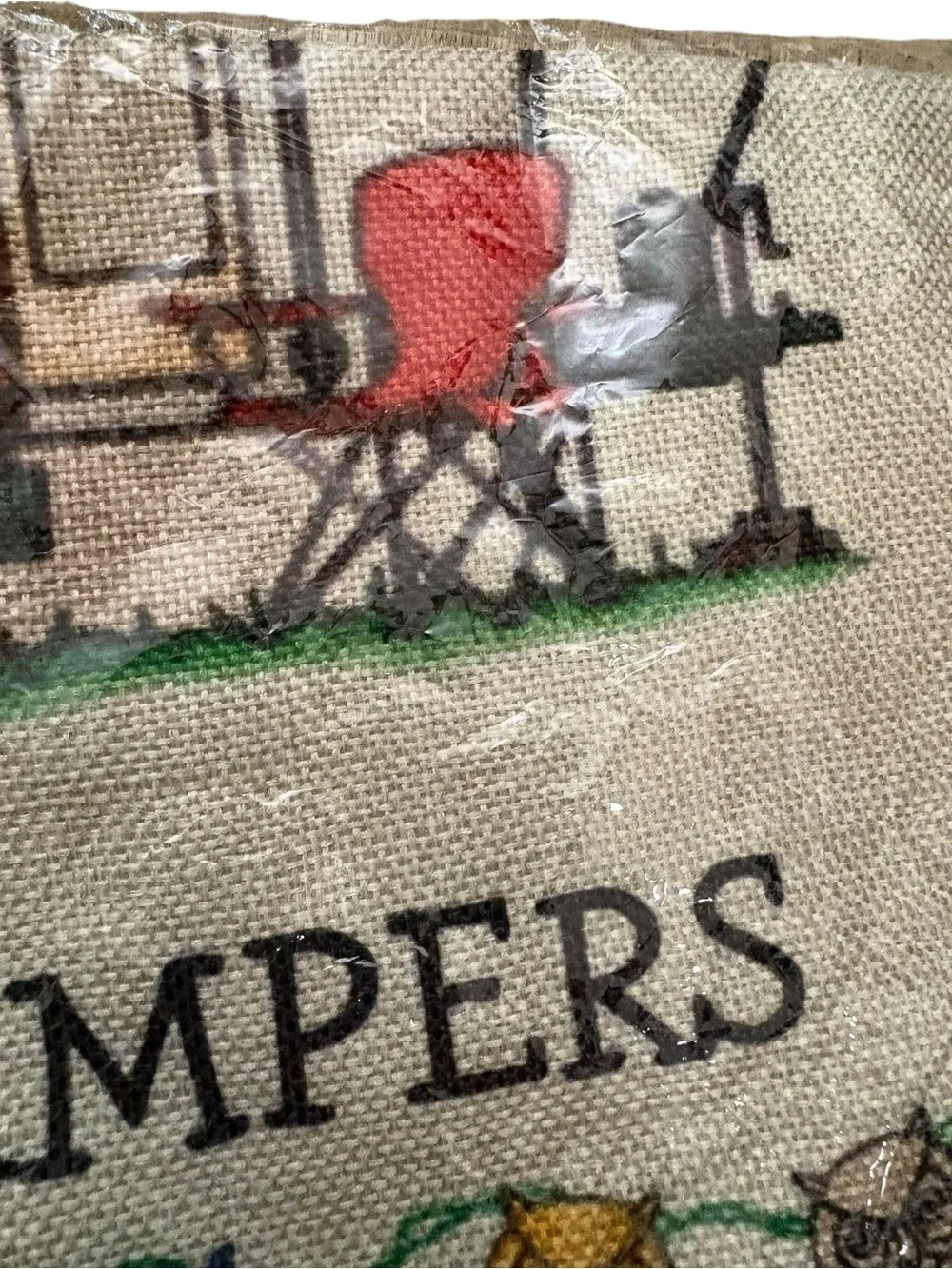 Happy Campers Decorative Throw Pillow - Beige Camper Design